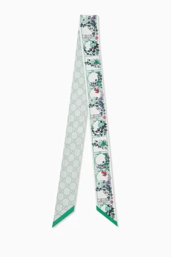 GG Printed Ribbon in Silk