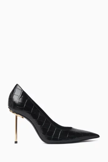 Femme Icon 114 Pumps in Croc-embossed Leather