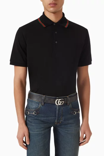 Reversible GG Marmont Belt in Coated Canvas