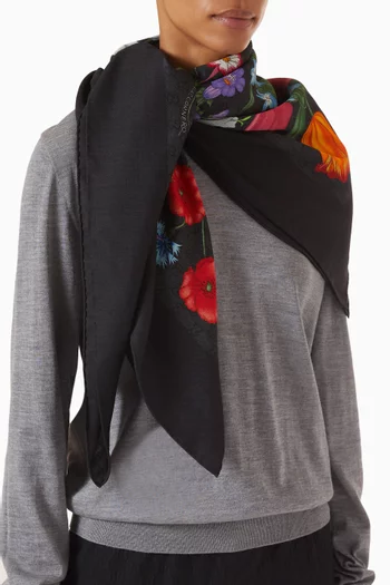 GG Flora Printed Shawl in Silk