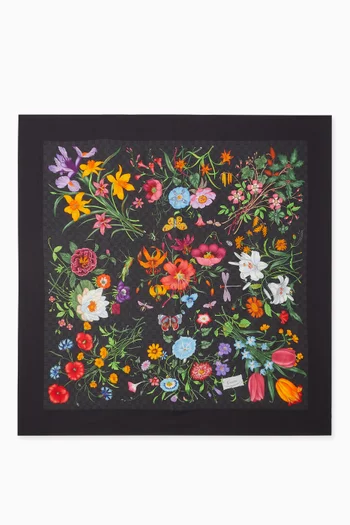 GG Flora Printed Shawl in Silk