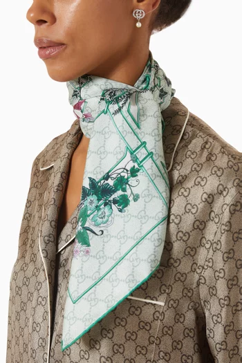 Flora Printed Scarf in Silk