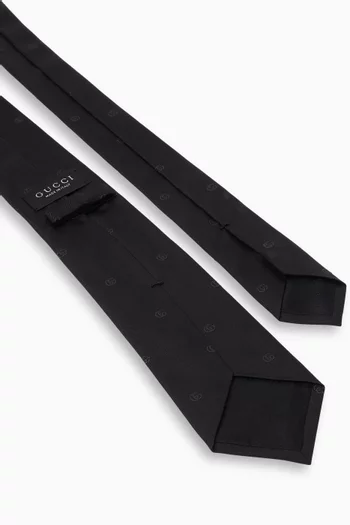 Double G Jacquard Tie in Silk