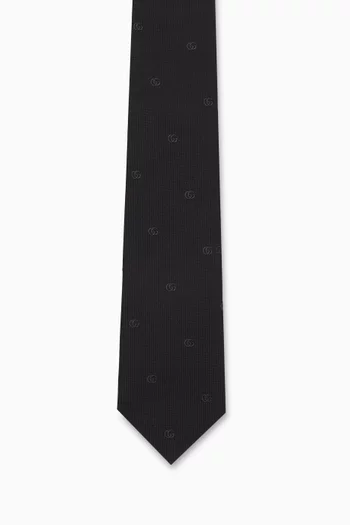 Double G Jacquard Tie in Silk