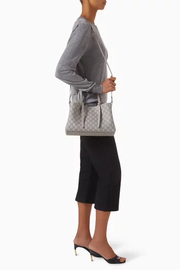 GG Emblem Small Tote Bag in Coated-canvas