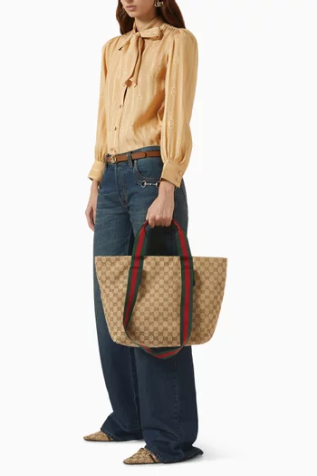 Small Tote Bag in Coated Canvas