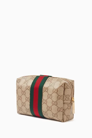 Medium Cosmetic Case in GG Canvas