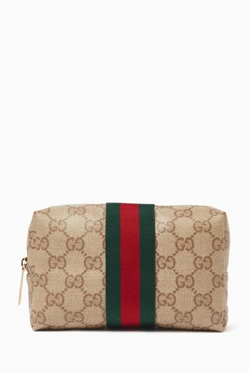 Medium Cosmetic Case in GG Canvas