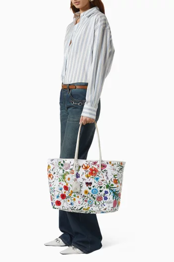 Flora Tote Bag in Coated Canvas