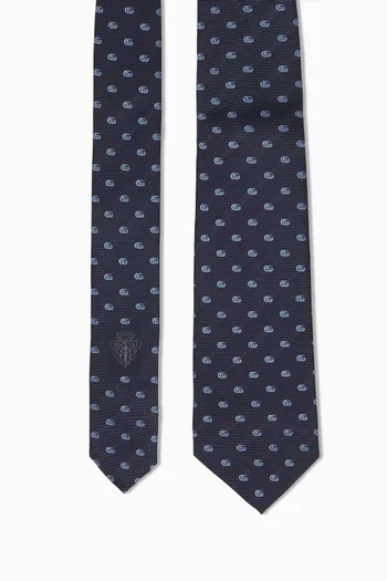 Double G Jacquard Tie in Silk