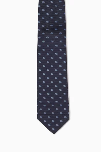 Double G Jacquard Tie in Silk
