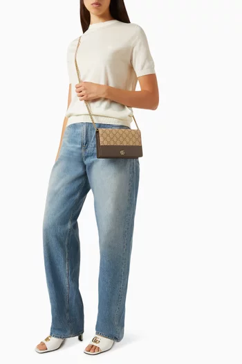 Marmont Wallet on Chain in GG Canvas & Leather