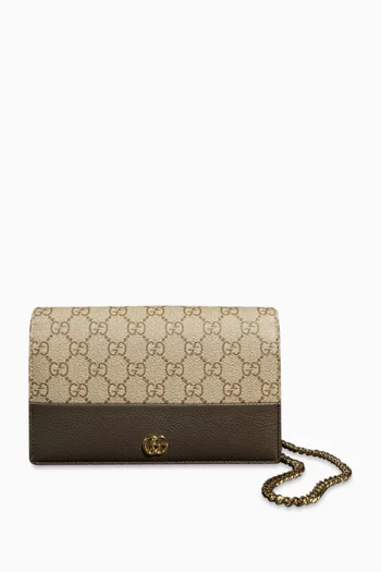 Marmont Wallet on Chain in GG Canvas & Leather