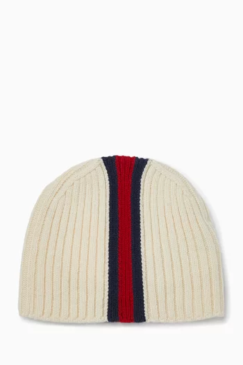 Ribbed Beanie in Wool