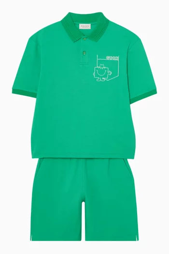 Printed Polo T-shirt in Cotton