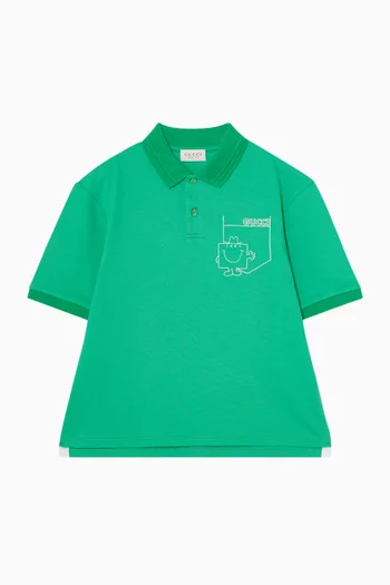 Printed Polo T-shirt in Cotton