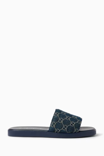 Slides in GG Denim