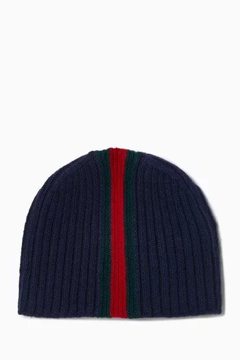 Ribbed Beanie in Wool