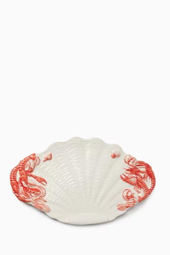 Shell Hand-painted Serving Plate in Ceramic