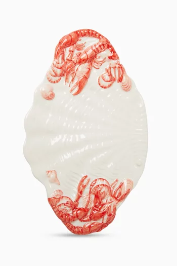 Shell Platter in Hand-Painted Ceramic