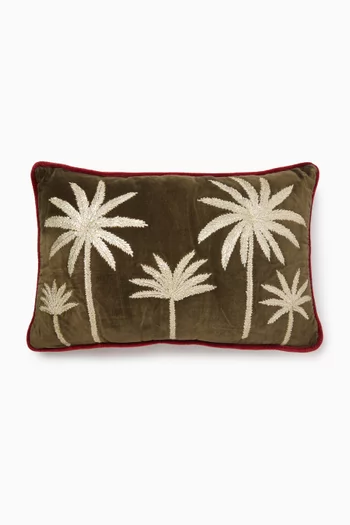 Embroidered Cushion in Velvet