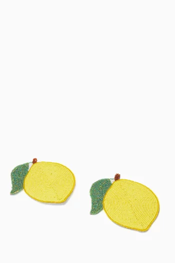 Lemon Beaded Coasters, Set of 2