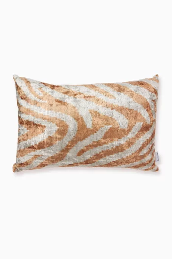 Patterned Cushion in Silk Velvet, 40x60cm