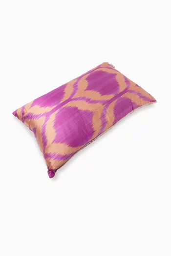 Patterned Cushion in Silk Velvet, 40x60cm