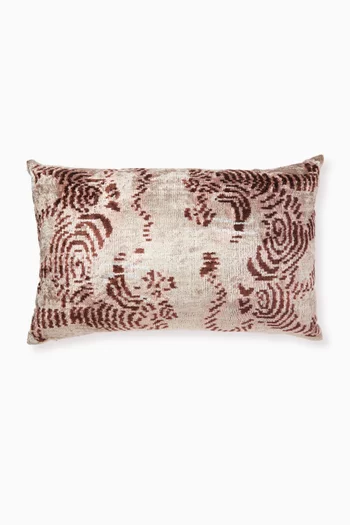 Patterned Cushion in Silk Velvet, 40x60cm