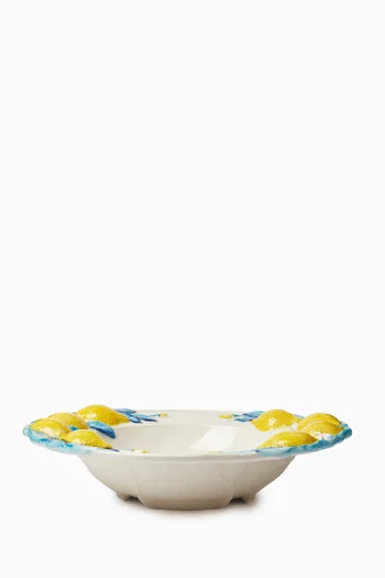 Lemon Hand-Painted Pasta Bowl in Ceramic