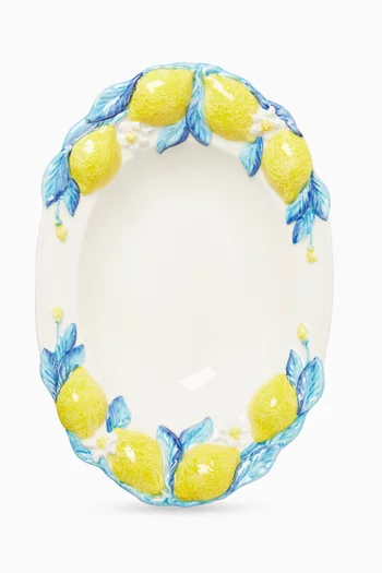Lemon Hand-Painted Platter in Ceramic