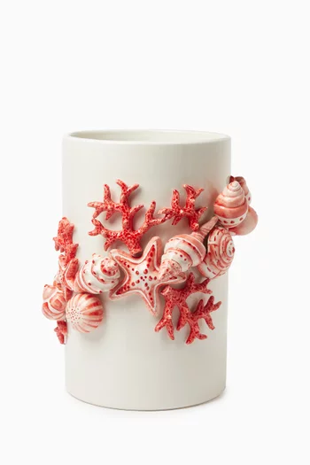 Hand-painted Shell Vase in Ceramic