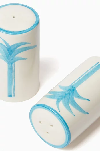 The Palms Hand-painted Salt & Pepper Shaker Set in Ceramic