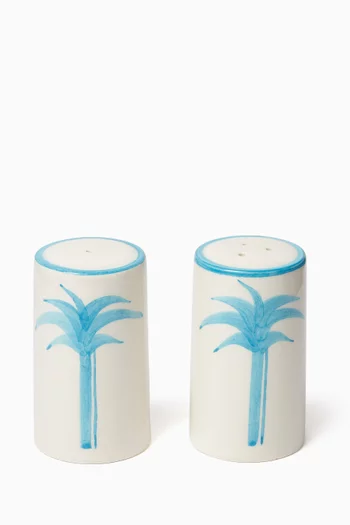The Palms Hand-painted Salt & Pepper Shaker Set in Ceramic
