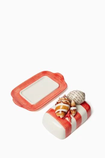 Hand-painted Butter Dish in Ceramic