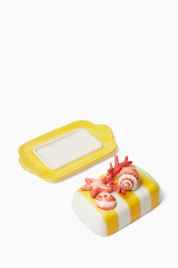 Starfish Hand-painted Butter Dish in Ceramic