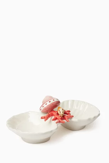 Shell Hand-Painted Starter Plate in Ceramic