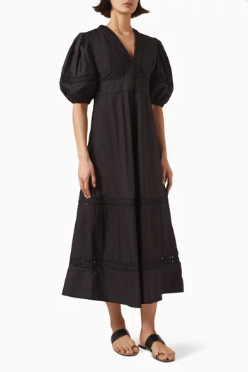 Odessa Puffed Midi Dress