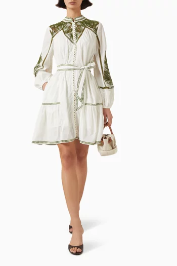 Verena Embroidered Mini Dress