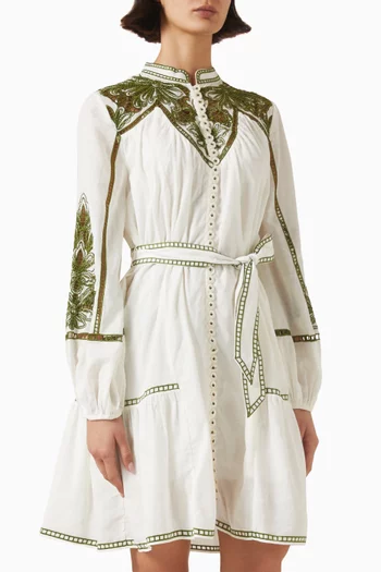 Verena Embroidered Mini Dress