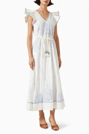 Vittorio Embroidered Midi Dress