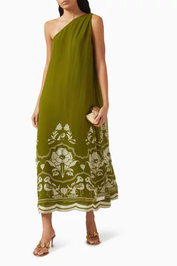 Wallcott One-shoulder Midi Dress
