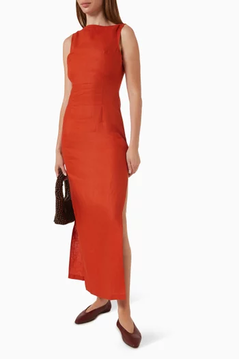 Alix Maxi Dress in Linen