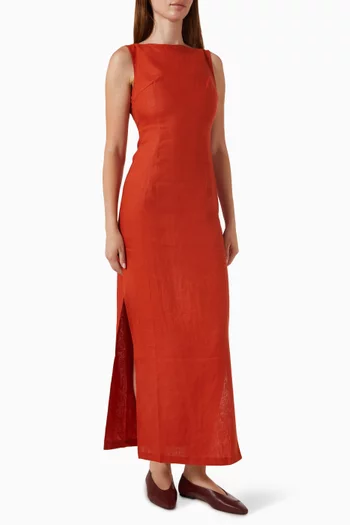 Alix Maxi Dress in Linen