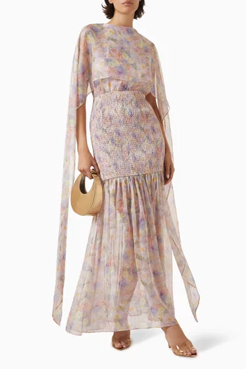 Alinda Cape Gown in Georgette