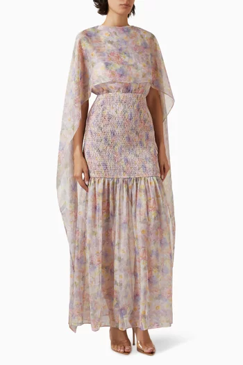 Alinda Cape Gown in Georgette