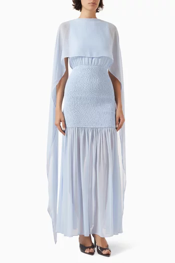 Eliane Cape Gown in Georgette