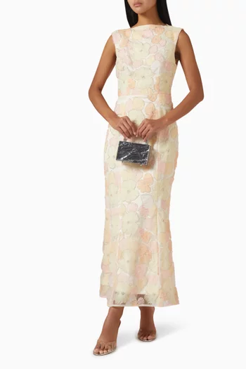 Zaria Sleevless Gown in Mesh