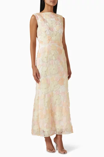 Zaria Sleevless Gown in Mesh