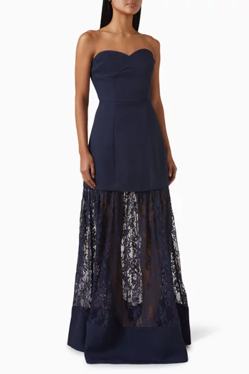 Saphine Gown in Crepe & Lace